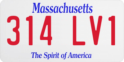 MA license plate 314LV1