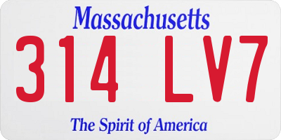 MA license plate 314LV7