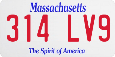MA license plate 314LV9