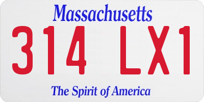 MA license plate 314LX1