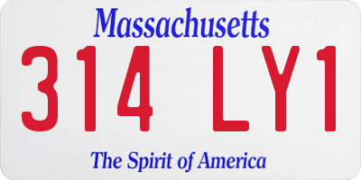 MA license plate 314LY1