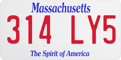 MA license plate 314LY5