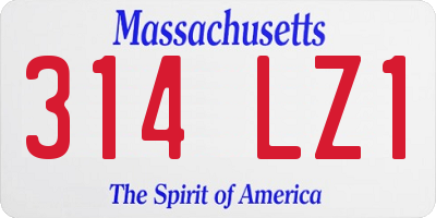 MA license plate 314LZ1