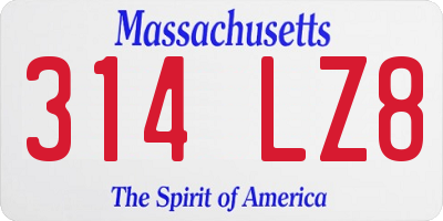 MA license plate 314LZ8