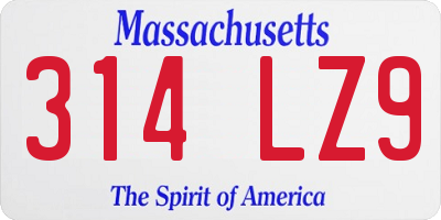MA license plate 314LZ9