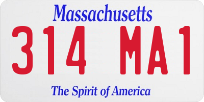 MA license plate 314MA1