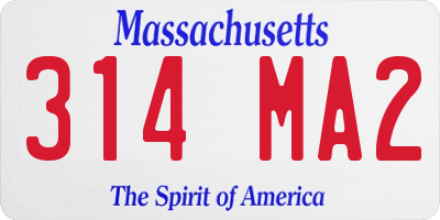 MA license plate 314MA2