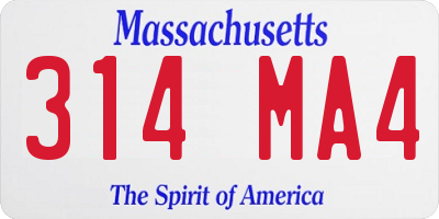 MA license plate 314MA4