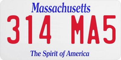 MA license plate 314MA5