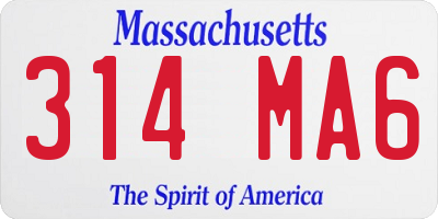 MA license plate 314MA6