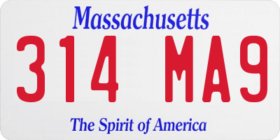 MA license plate 314MA9