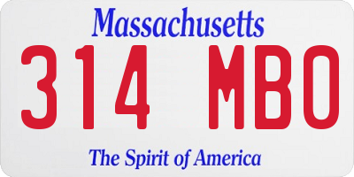 MA license plate 314MB0
