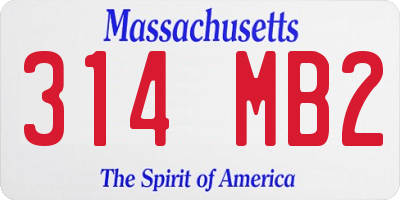 MA license plate 314MB2
