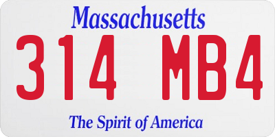 MA license plate 314MB4