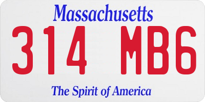 MA license plate 314MB6