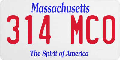 MA license plate 314MC0