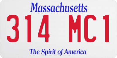 MA license plate 314MC1