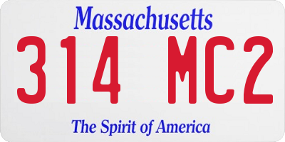 MA license plate 314MC2