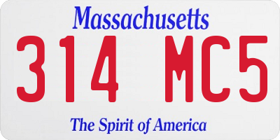 MA license plate 314MC5