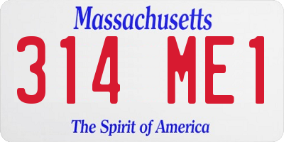 MA license plate 314ME1