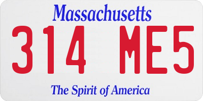 MA license plate 314ME5