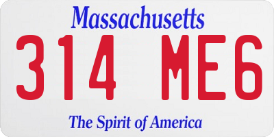 MA license plate 314ME6