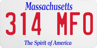 MA license plate 314MF0