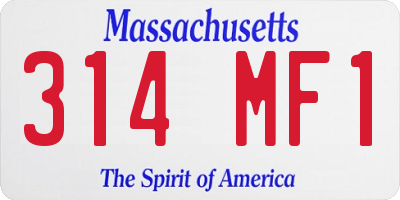 MA license plate 314MF1