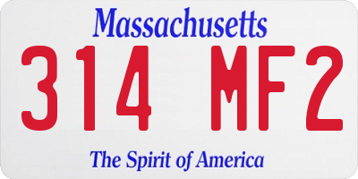 MA license plate 314MF2