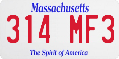 MA license plate 314MF3