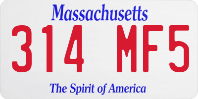 MA license plate 314MF5