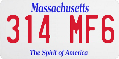 MA license plate 314MF6