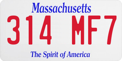 MA license plate 314MF7