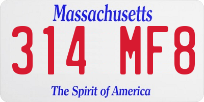 MA license plate 314MF8