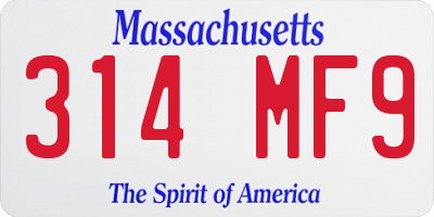 MA license plate 314MF9