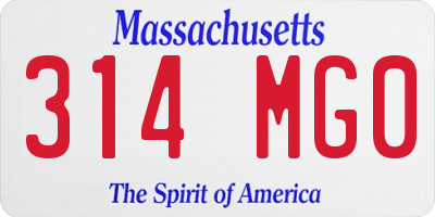 MA license plate 314MG0