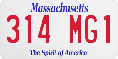 MA license plate 314MG1