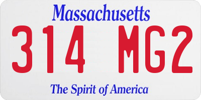 MA license plate 314MG2