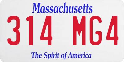 MA license plate 314MG4