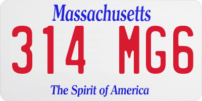 MA license plate 314MG6
