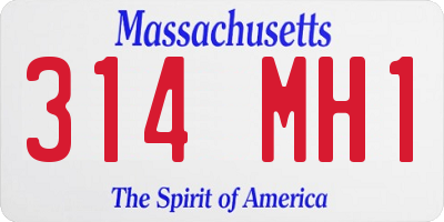 MA license plate 314MH1
