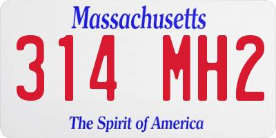 MA license plate 314MH2