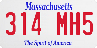 MA license plate 314MH5