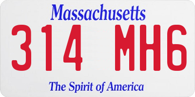 MA license plate 314MH6