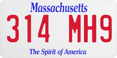 MA license plate 314MH9