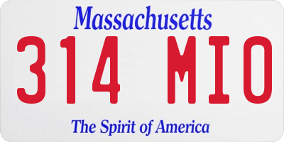 MA license plate 314MI0