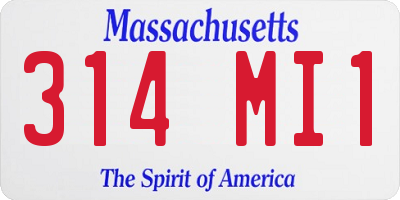 MA license plate 314MI1
