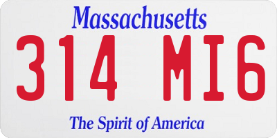 MA license plate 314MI6