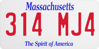 MA license plate 314MJ4