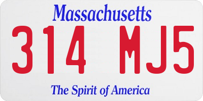 MA license plate 314MJ5